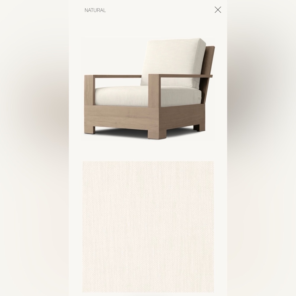 Restoration Hardware Belvedere Classic Lounge Chair Covers (Casings) in Natural